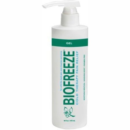 FABRICATION ENTERPRISES BioFreeze® Cold Pain Relief Gel, 16 oz. Dispenser Bottle, Case of 24 11-1033-24